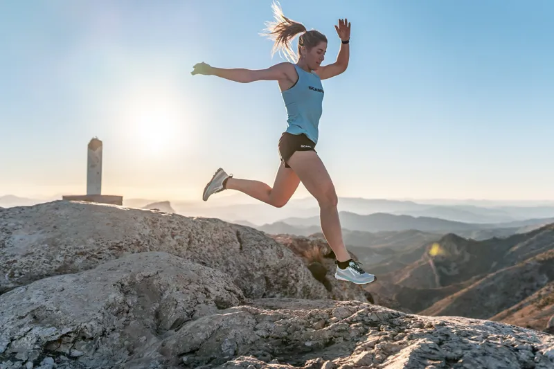 Scarpa Womens Golden Gate Kima RT Trail Running Shoes - Light Gray-Aruba Blue-9